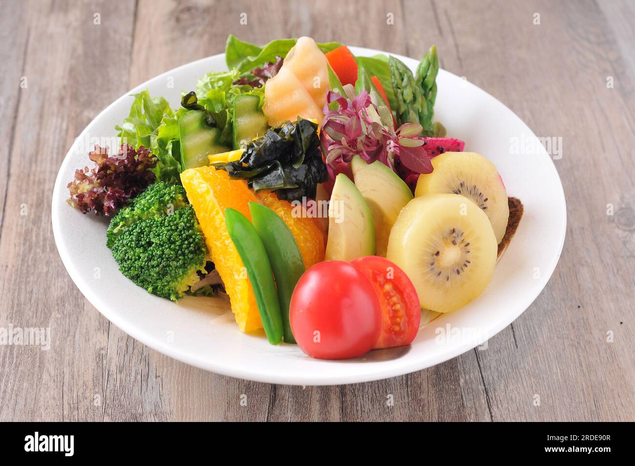 Fruit platter, Tropical fruits assortment, Japanese food Stock Photo
