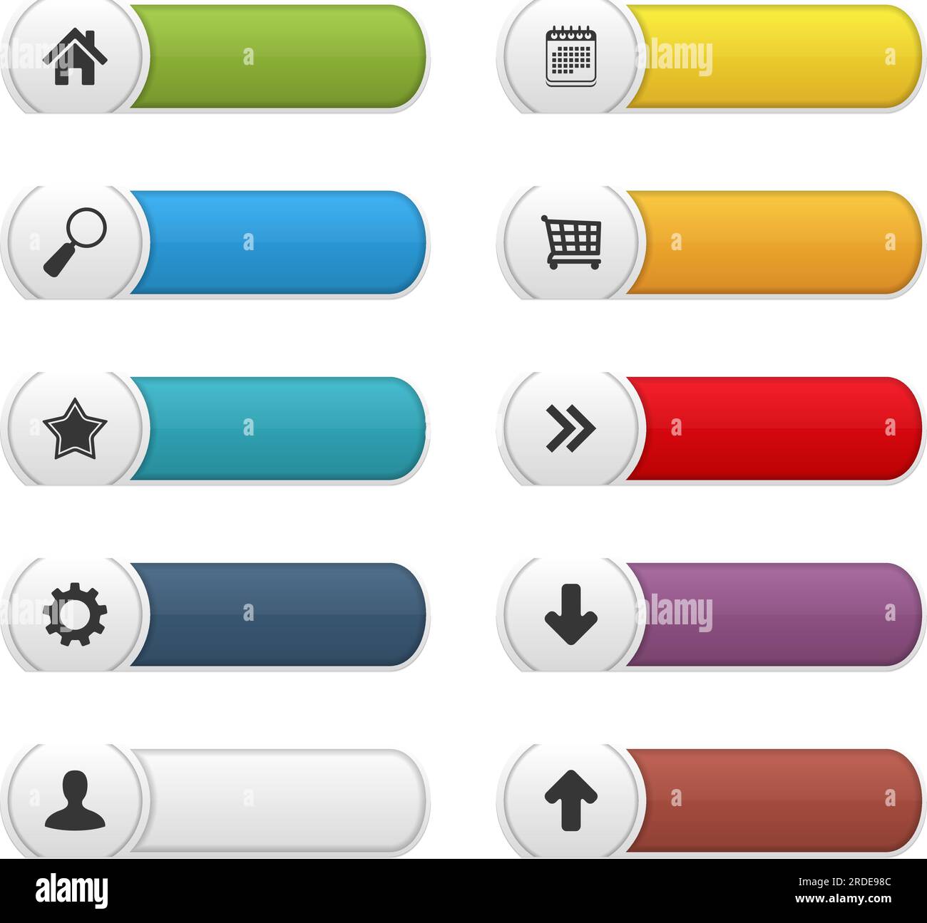 Set of colored buttons with icons, vector eps10 illustration Stock ...