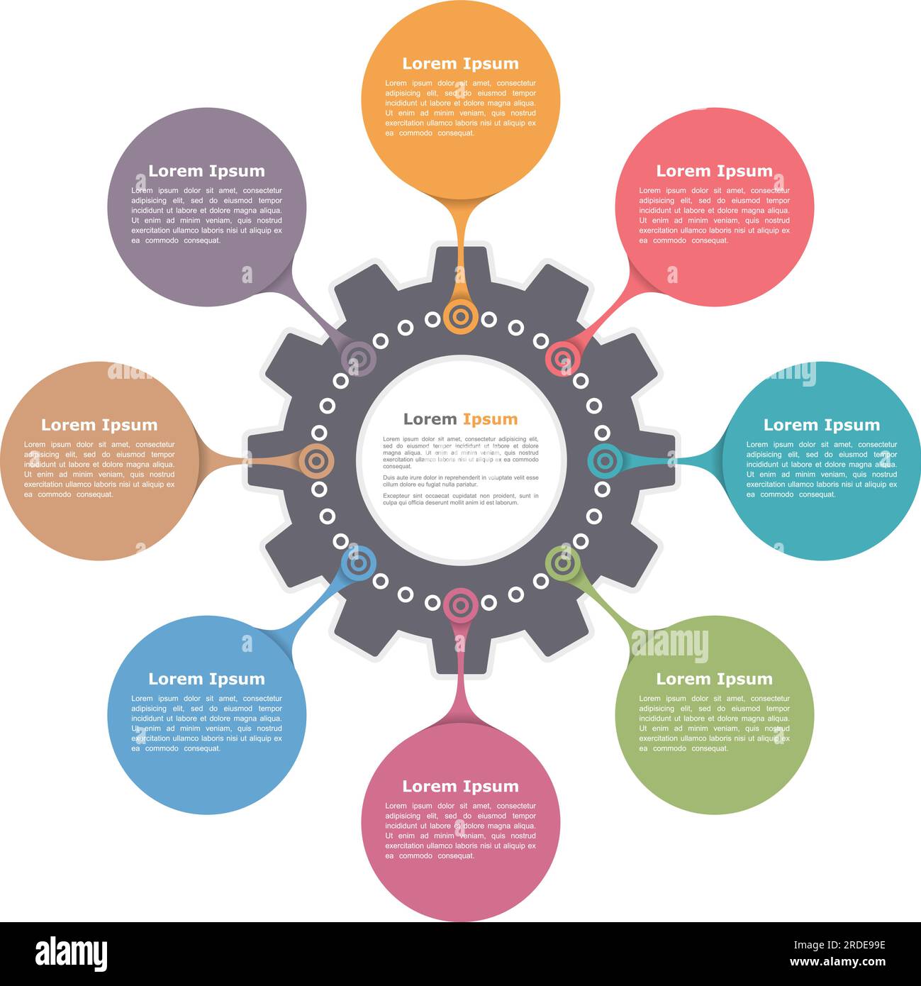 Circle infographics with gear, round diagram template, vector eps10 ...