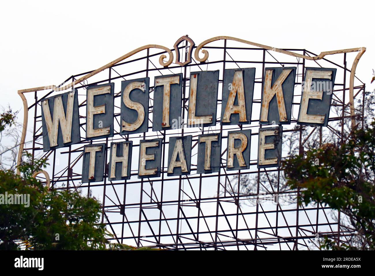 Los Angeles, California WESTLAKE Theatre sign. Historic theater