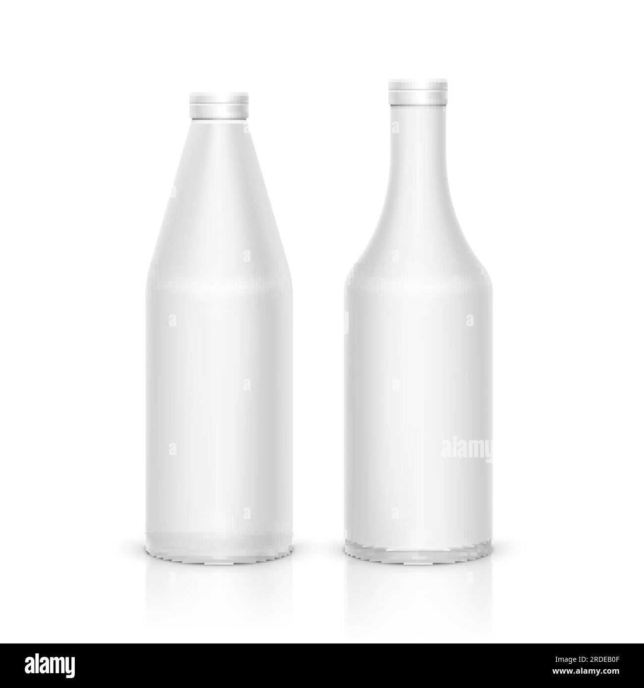 3d mock up white plastic bottle package. Vector blank clean container