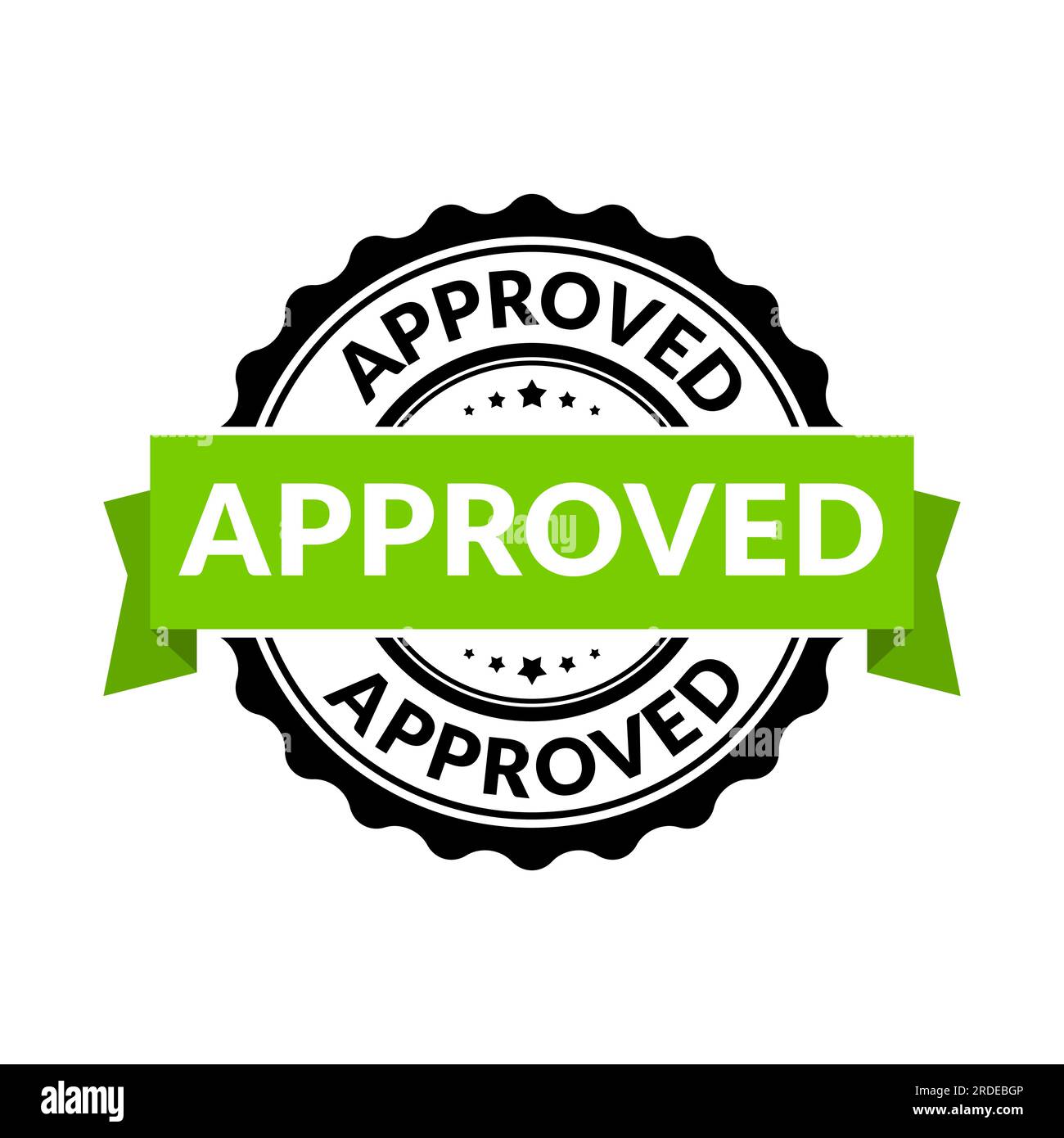 Approved seal stamp sign. Vector rubber round permission symbol for