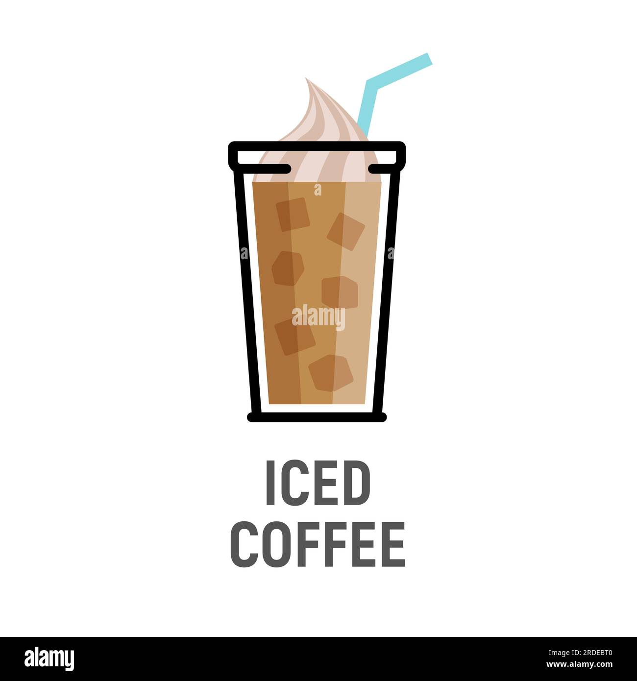 Iced Coffee In Takeaway Cup Stock Photo, Picture and Royalty Free