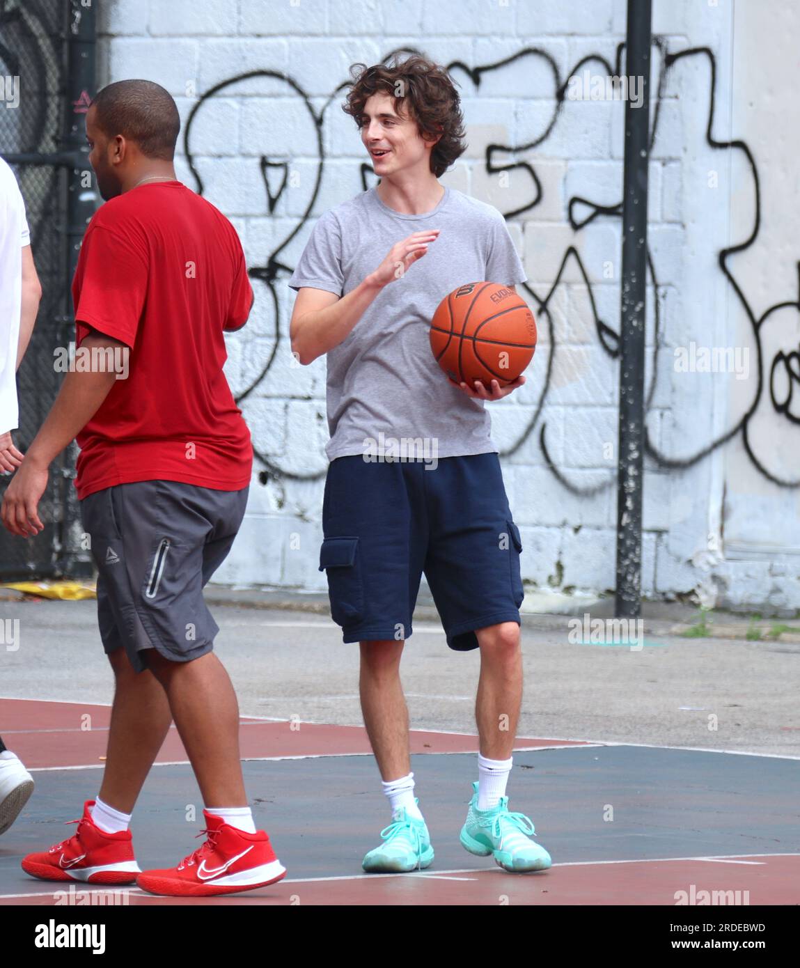 New York, USA. 20th July, 2023. Actors Timothee Chalamet and Adam