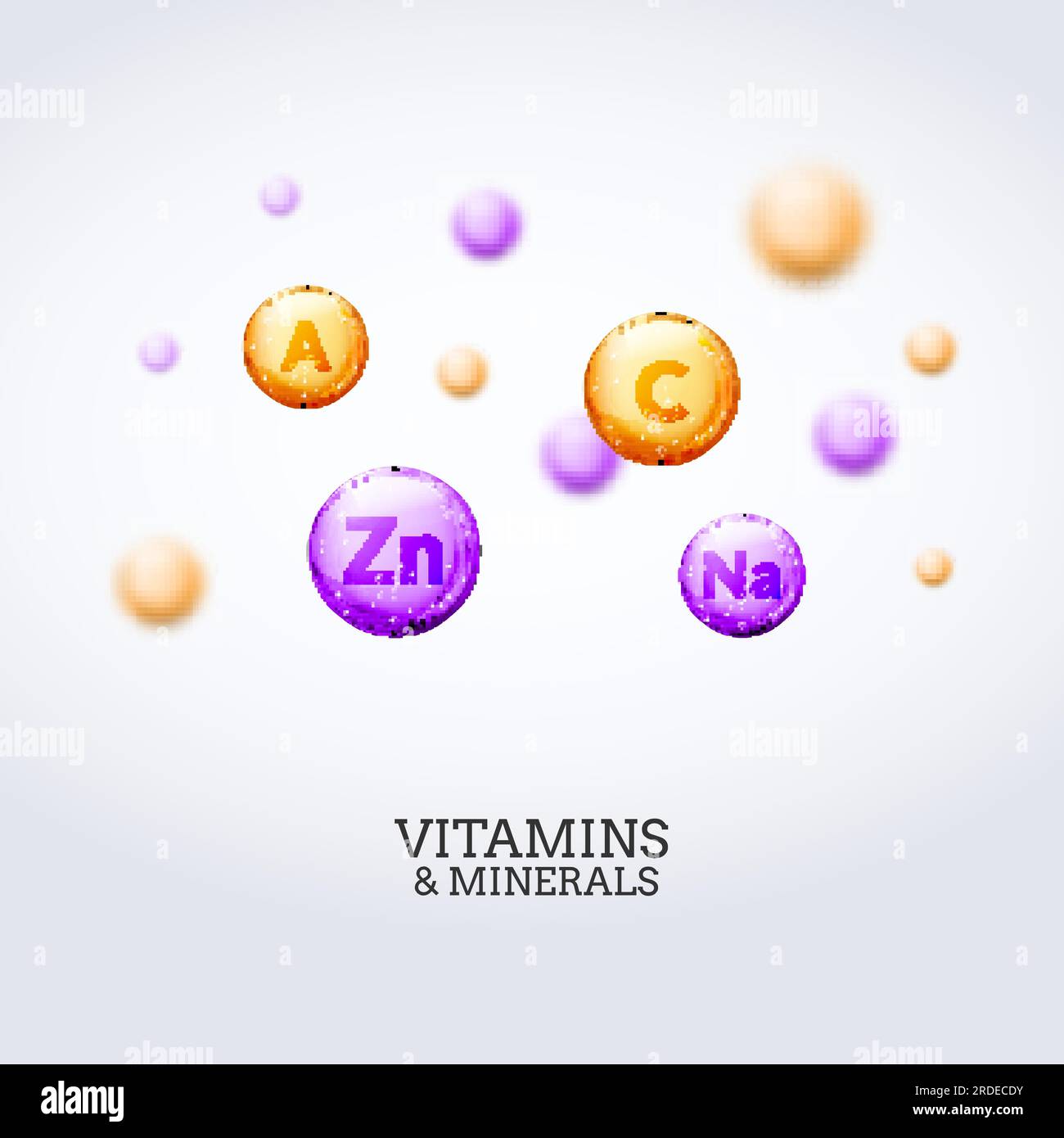 Vitamin mineral colorful elements background. Health care vitamins and