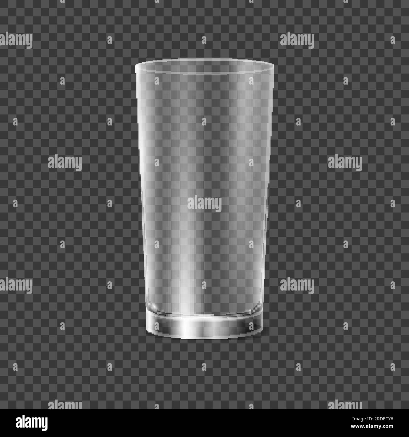 Drinking glass cup. Transparent vector glass illustration. Restaurant object for drink alcohol