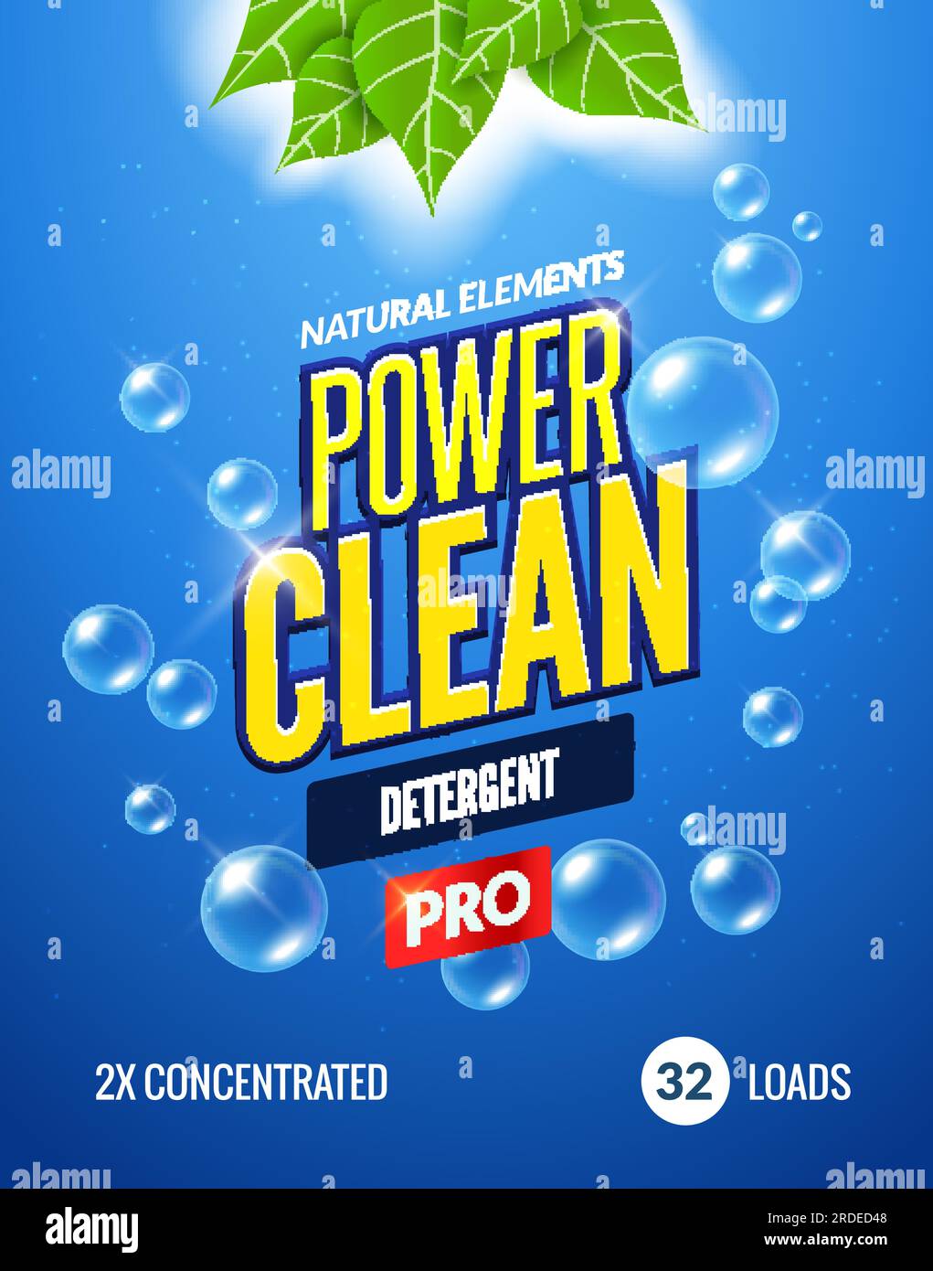Laundry Detergent packaging vector template design. Detergent powdery