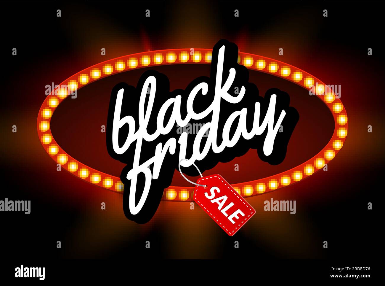 Neon sign, the word Friday Night. Vector illustration. Stock Vector