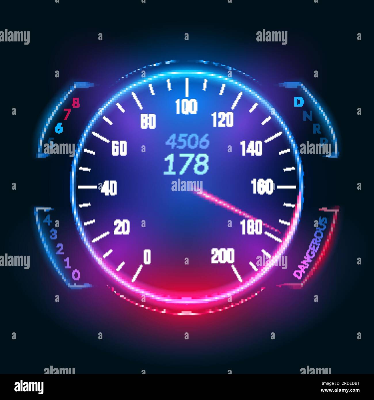 Car speedometer dashboard icon. Speed meter fast race technology design