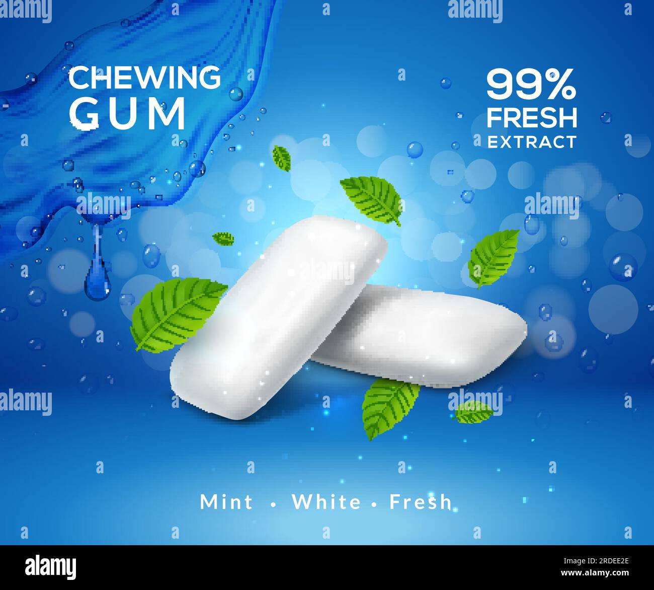 Mint chewing gum vector background fresh breath smell. Chewing gum