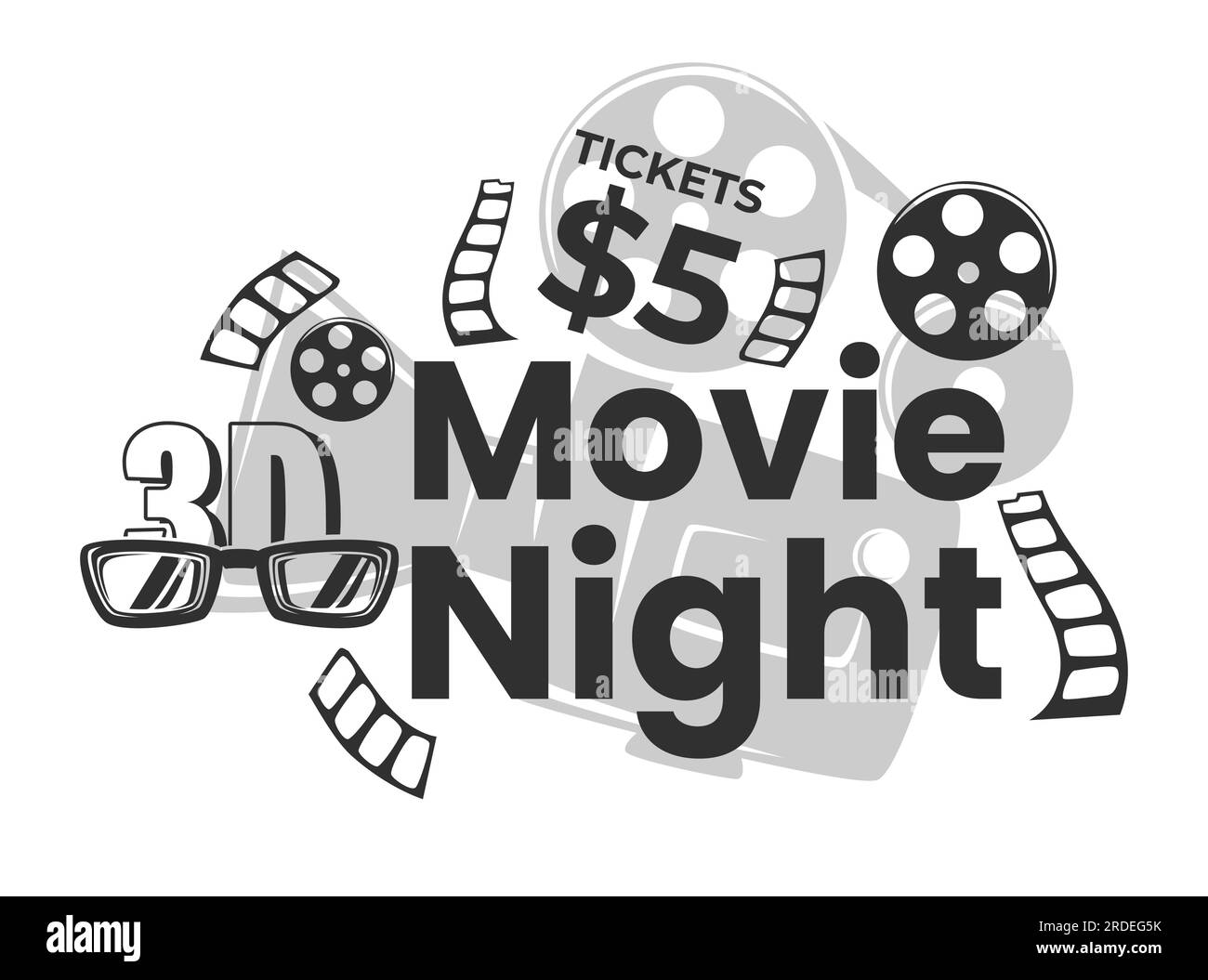 Movie night, admission and buying tickets vector Stock Vector
