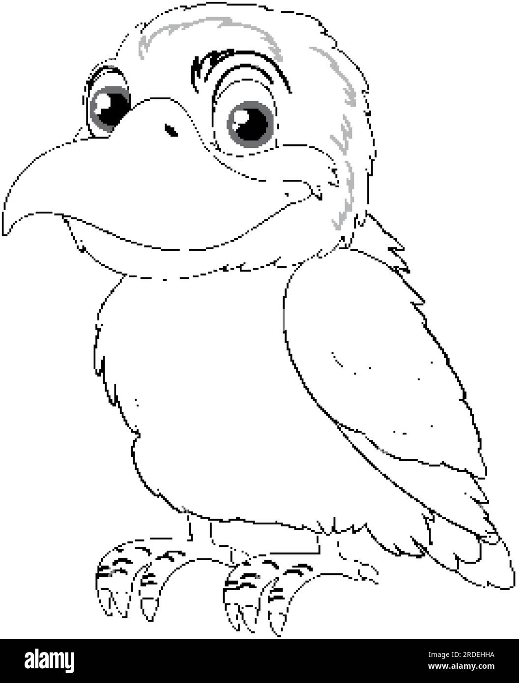 A cartoon-style vector illustration of a native Australian Kookaburra