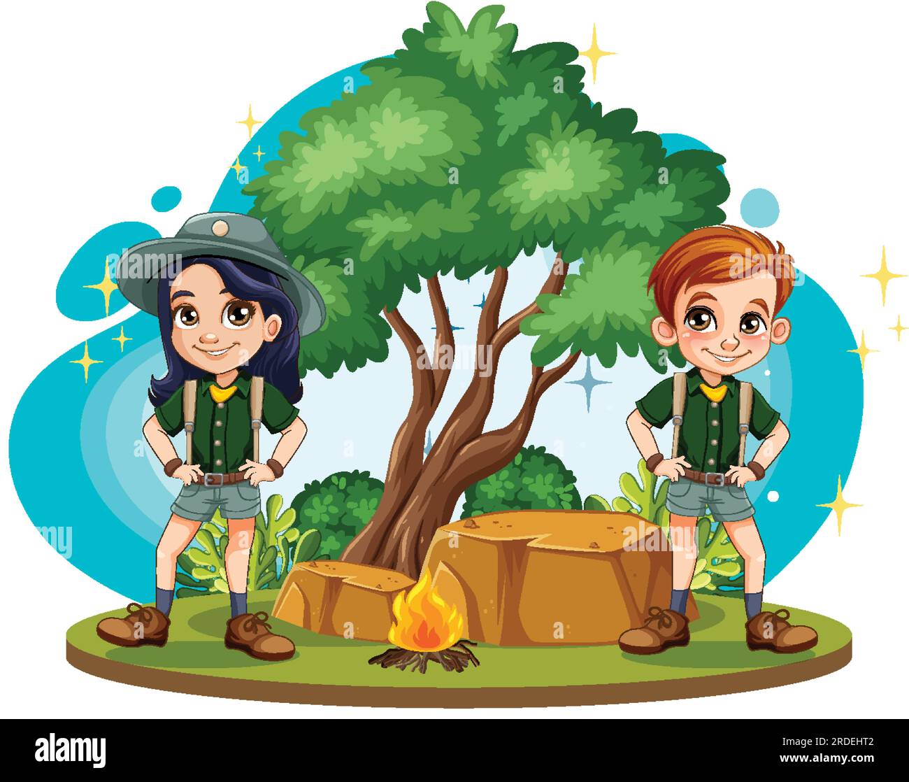 People camping at campsite illustration Stock Vector Image & Art - Alamy