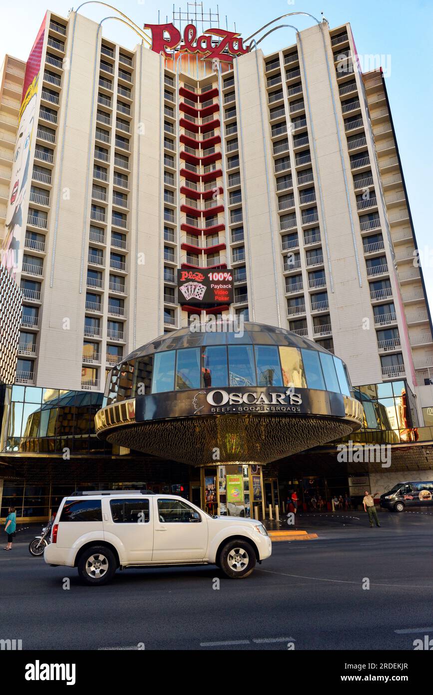 The Plaza Hotel and Casino at Main Street & Fremont, Las Vegas. Stock Photo
