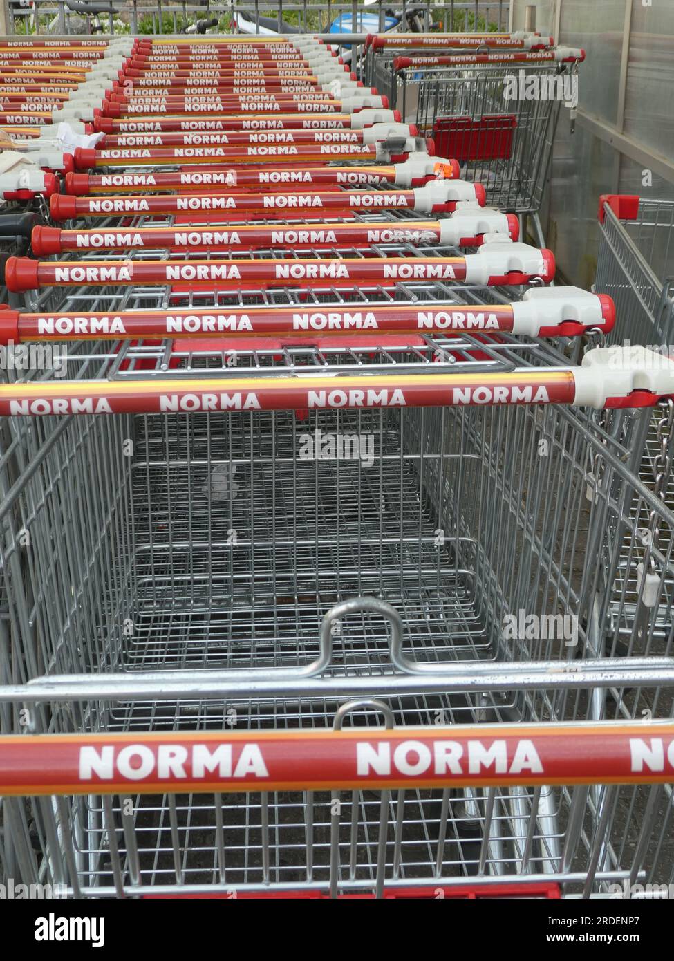 Weilerswist, Germany. 18th July, 2023. Logo, lettering of the food discounter NORMA Credit: Horst Galuschka/dpa/Alamy Live News Stock Photo