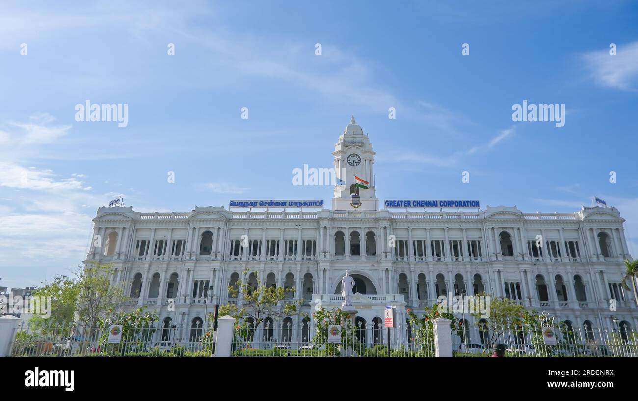 Chennai, India July 14, 2023 Greater Chennai Corporation Office is the civic body that