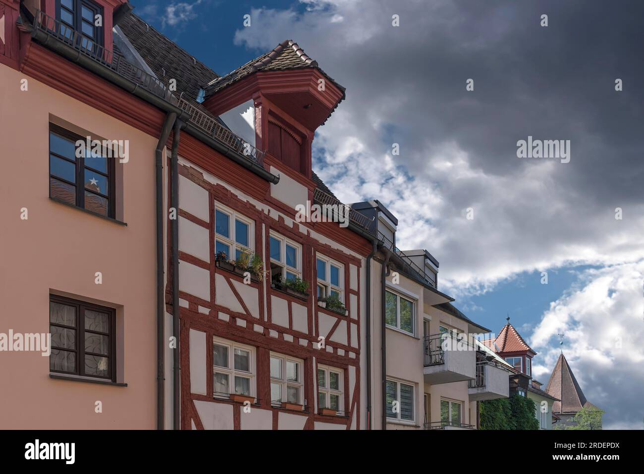 Historic roof lift bay, Geiersberg 17, Nuremberg, Middle Franconia, Bavaria, Germany Stock Photo