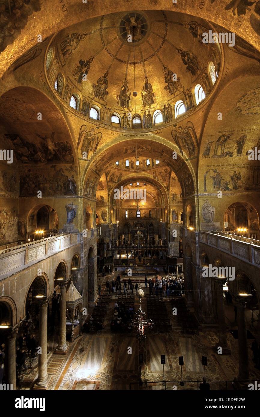 Basilica of San Marcos (11th century), mosaics, sestiere de San Marco. Venice.Veneto. Italy. Stock Photo