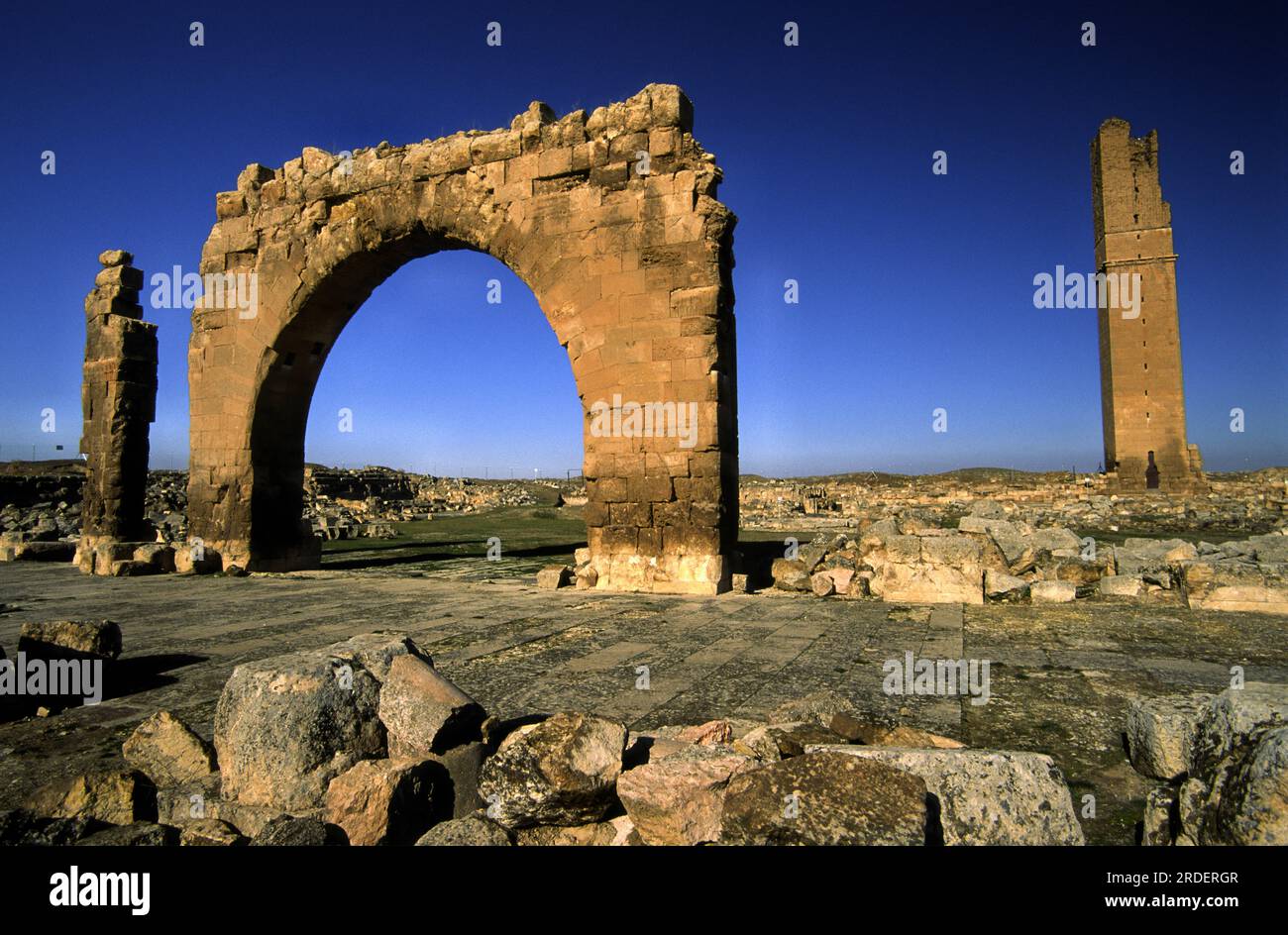 Ruins of the mosque Ulu Cami(s.VIII). Harran.Southeast Anatolia.Turquia. Stock Photo