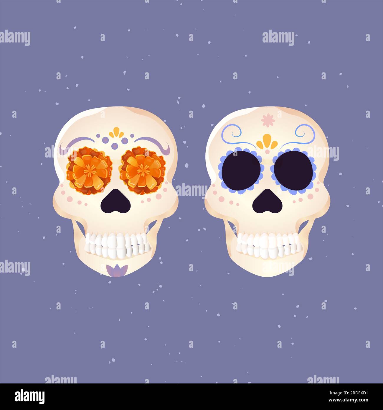 Sugar through for saint death day muerte with flower marigold velvets vector illustration white background Stock Vector