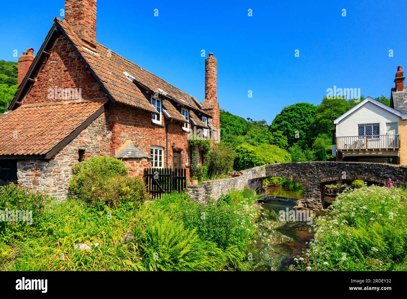 Traditional stone cottages and the historic pack horse bridge at