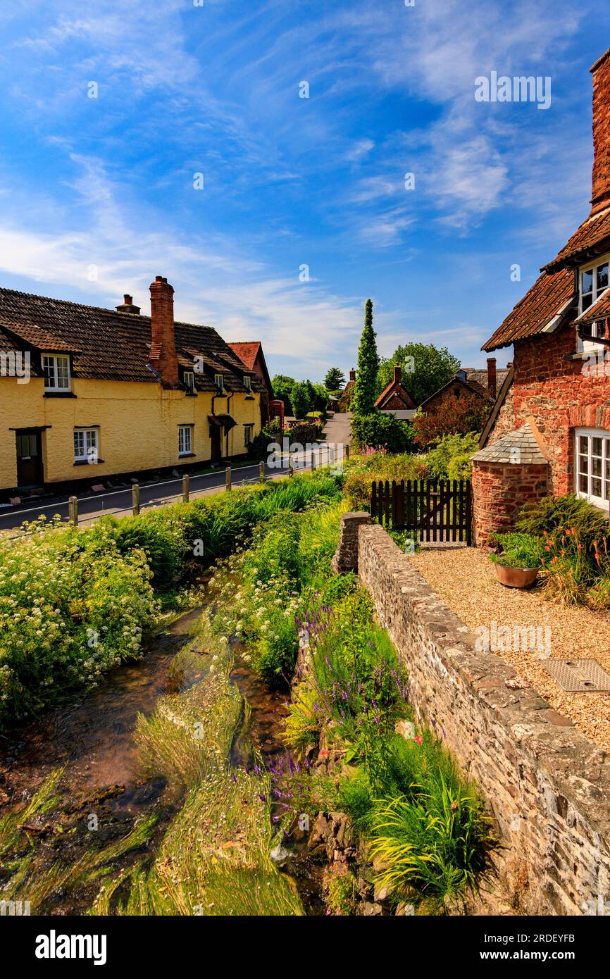 Traditional stone cottages at Allerford on the Holnicote Estate