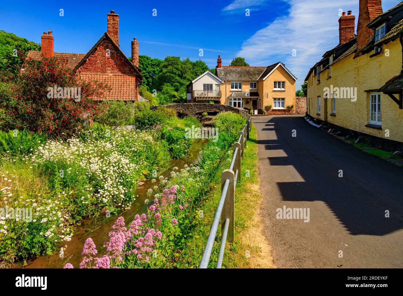 Traditional stone cottages and the historic pack horse bridge at
