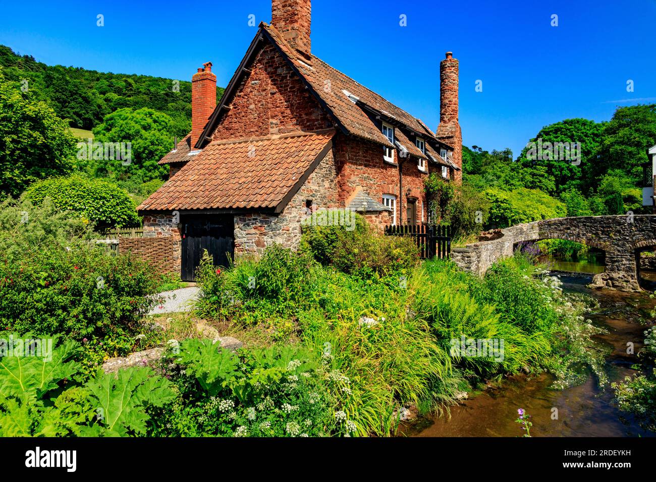 Traditional stone cottages and the historic pack horse bridge at