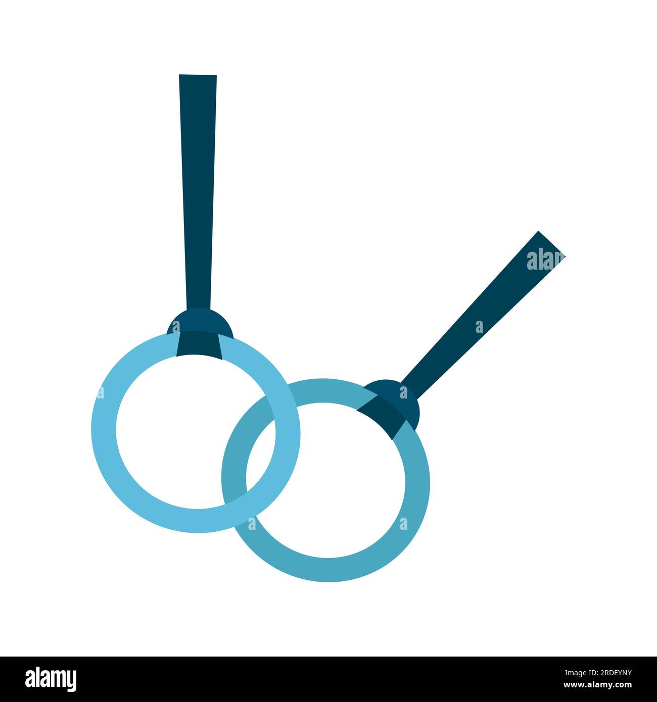 Gymnastic rings, hanging exercises on the rings. Vector illustration of