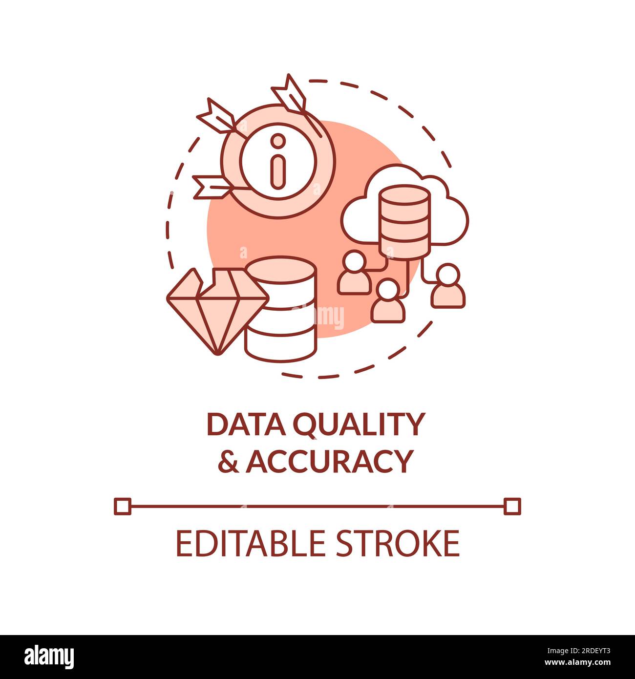 2D data quality and accuracy concept linear icon Stock Vector Image
