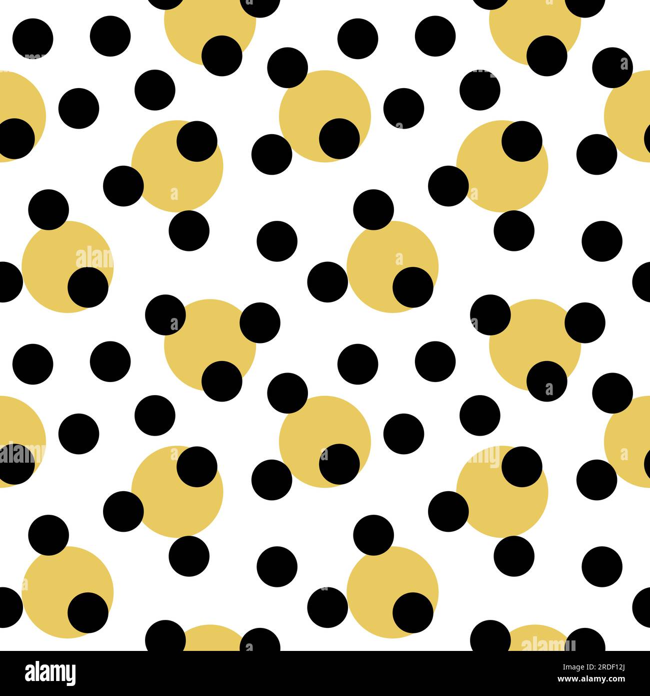 Black and gold dots seamless pattern. Vector illustration Stock Vector ...