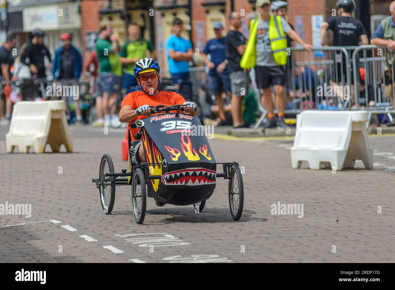 Ringwood, Hampshire, UK, 16th July 2023. British Pedal Car Grand Prix