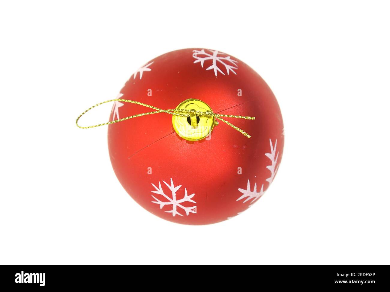 Red Christmas ball isolated on white background Stock Photo - Alamy