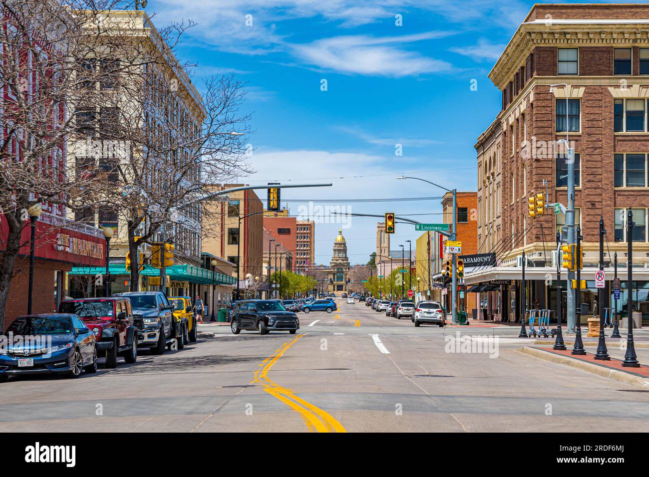 A venue for local music performances & farmers market in Cheyenn Stock ...