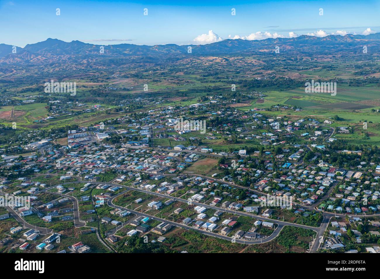 Aerial of Nandi, Viti Levu, Fiji, South Pacific Stock Photo
