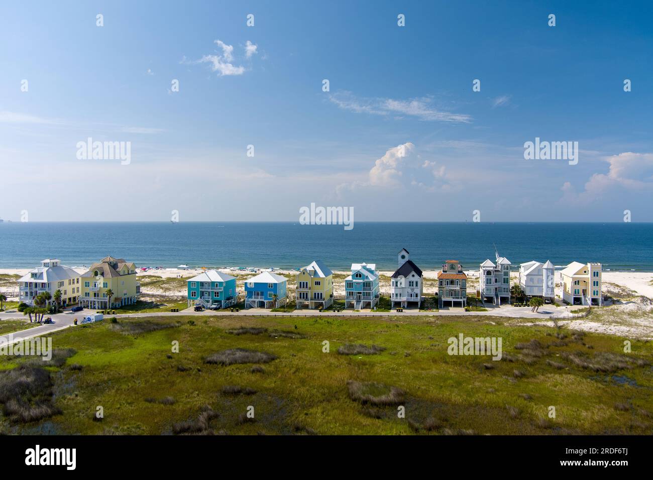 Aerial view of beach houses at Fort Alabama Stock Photo Alamy