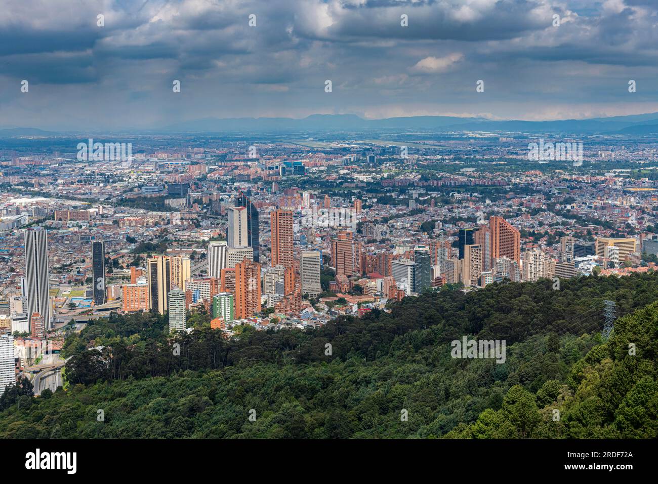 Overlook over Bogota from Monserrate, Colombia Stock Photo