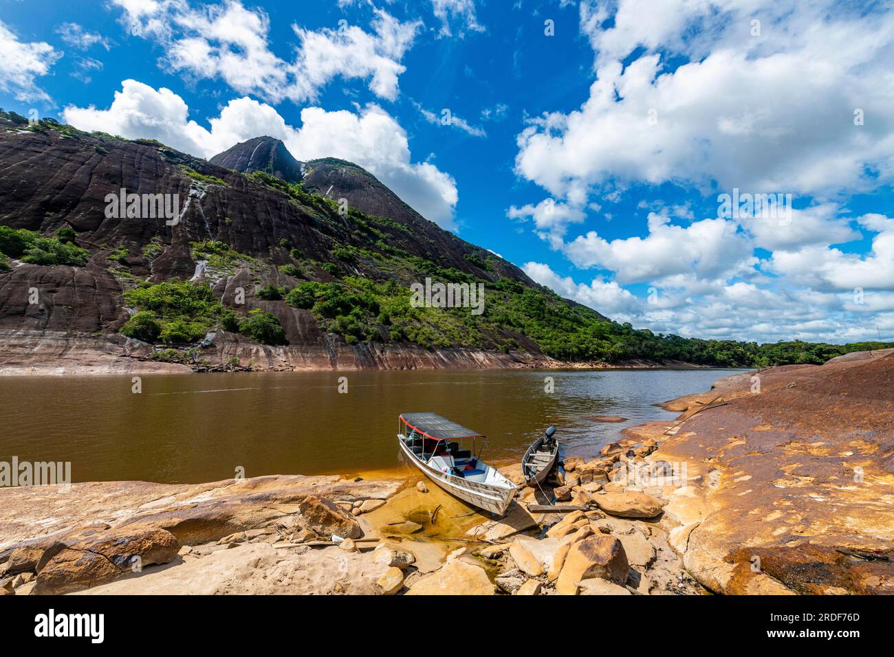 Colombia Granitic Rocks Huge granite hills, Cerros de Mavecure, Eastern Colombia Stock Photo ...