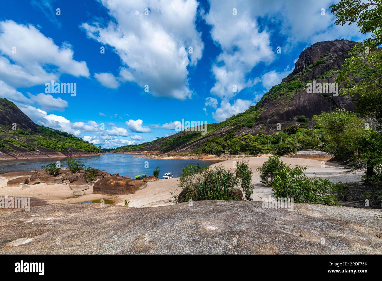 Colombia Granitic Rocks Huge granite hills, Cerros de Mavecure, Eastern Colombia Stock Photo ...