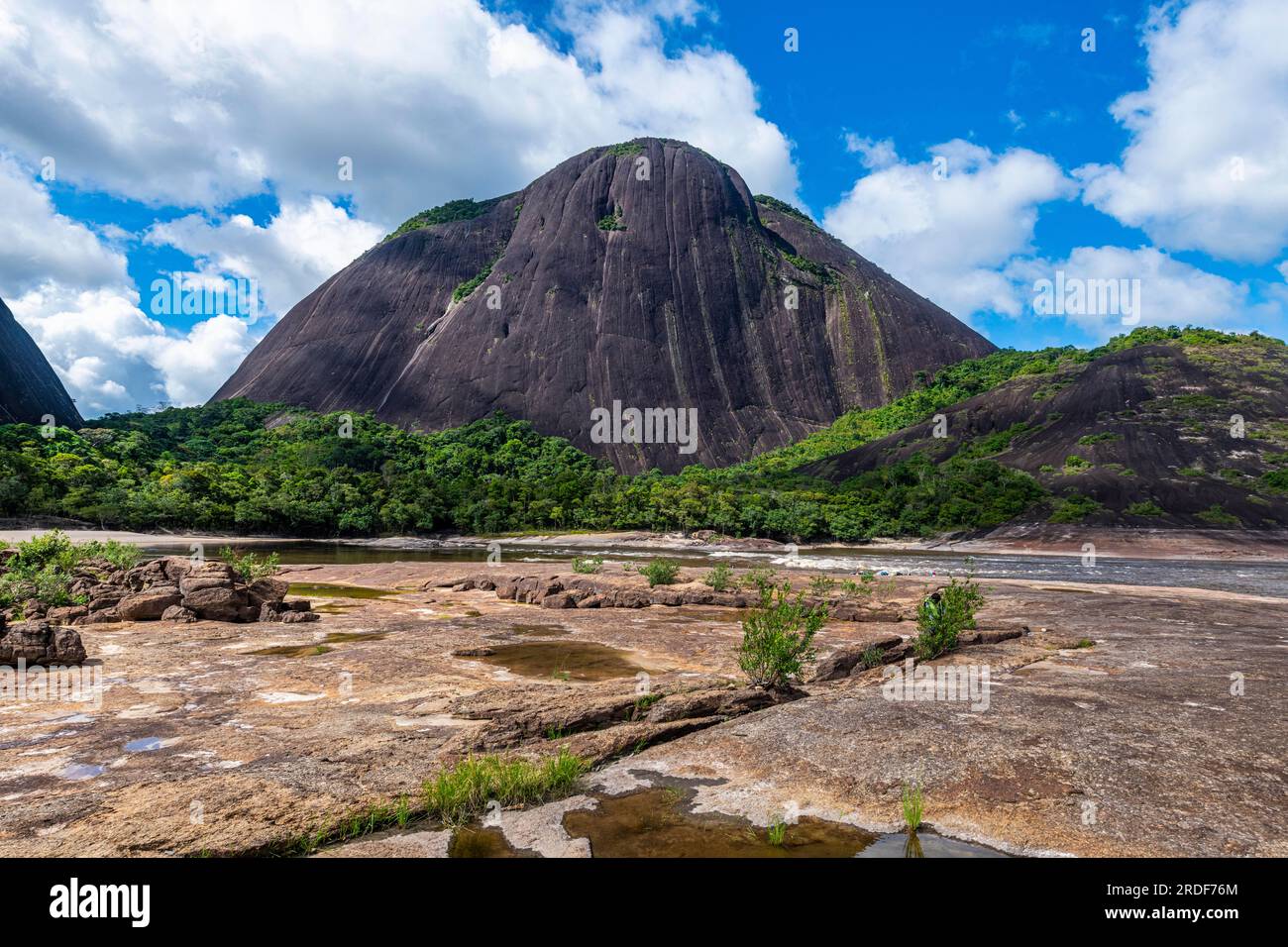 Colombia Granitic Rocks Huge granite hills, Cerros de Mavecure, Eastern Colombia Stock Photo ...
