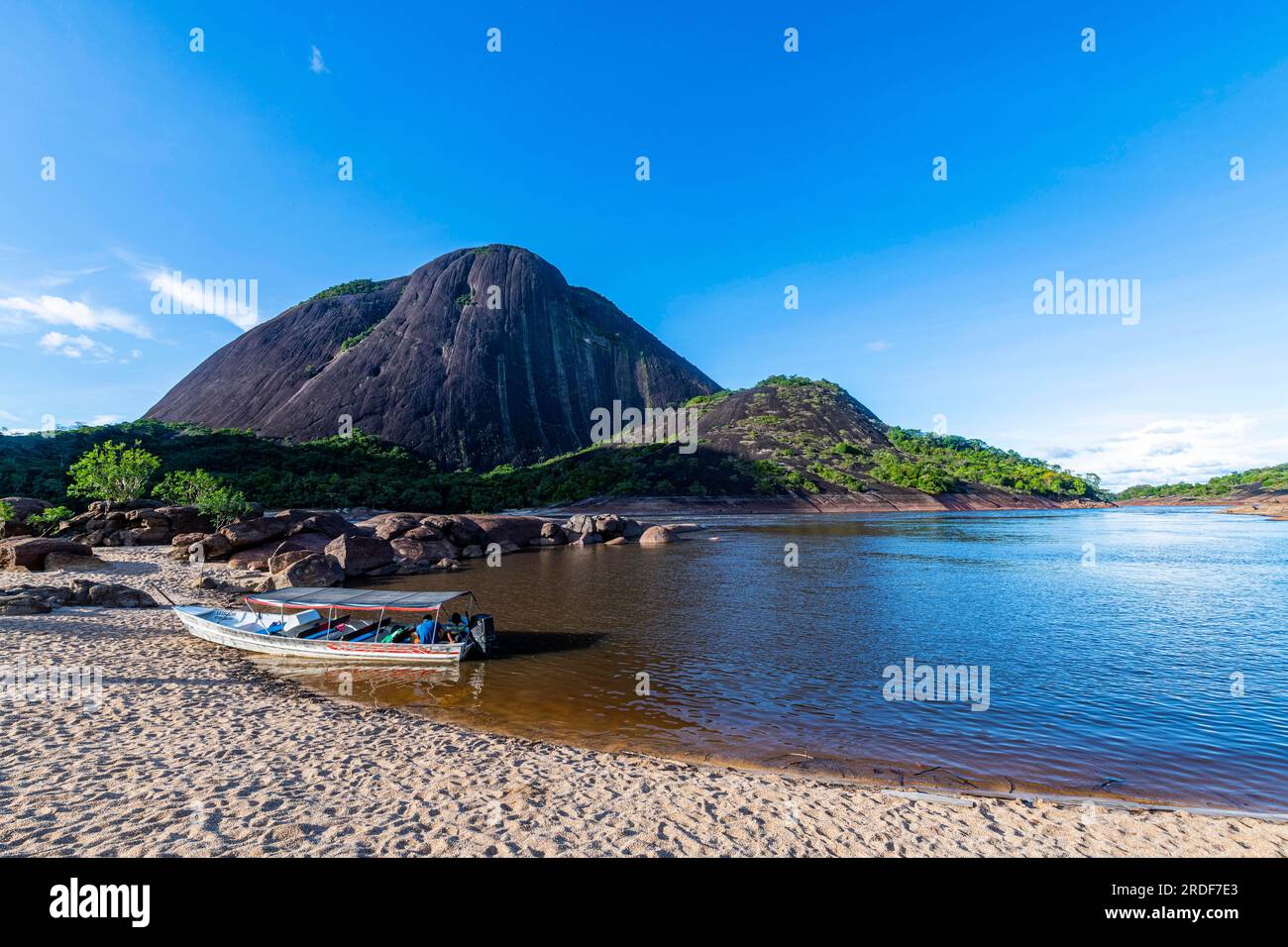 Colombia Granitic Rocks Huge granite hills, Cerros de Mavecure, Eastern Colombia Stock Photo ...