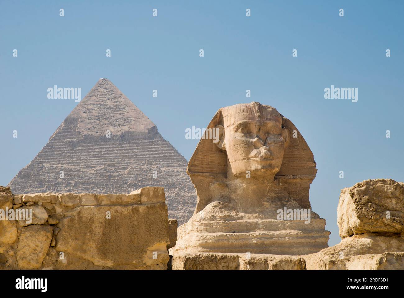 Landscape of the Giza pyramids Stock Photo