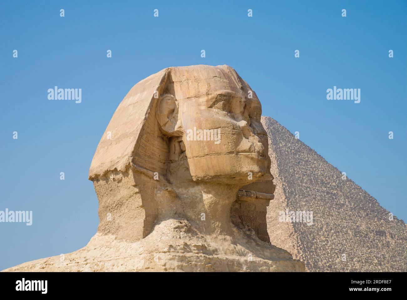 Landscape of the Giza pyramids Stock Photo