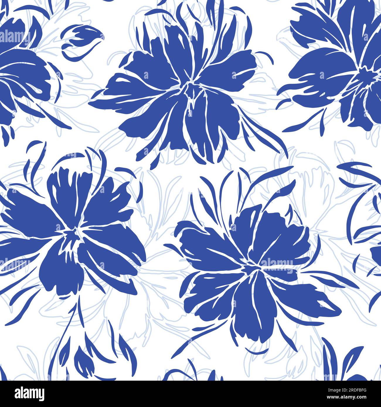 Abstract floral seamless pattern. Vector illustration background Stock Vector