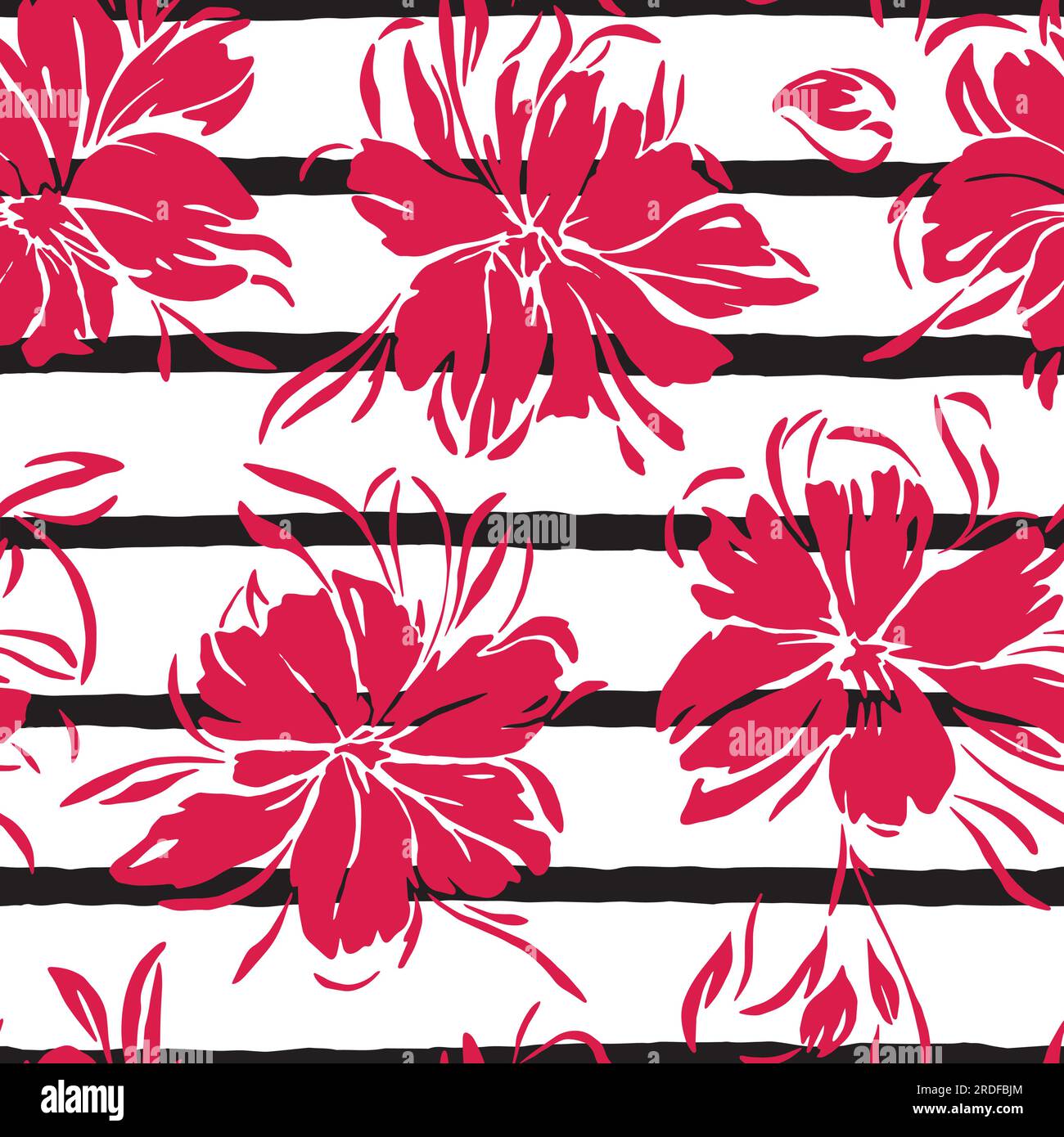 Abstract floral seamless pattern. Vector illustration background Stock Vector