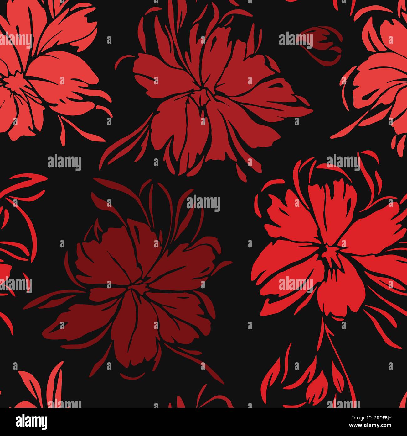 Abstract floral seamless pattern. Vector illustration background Stock Vector