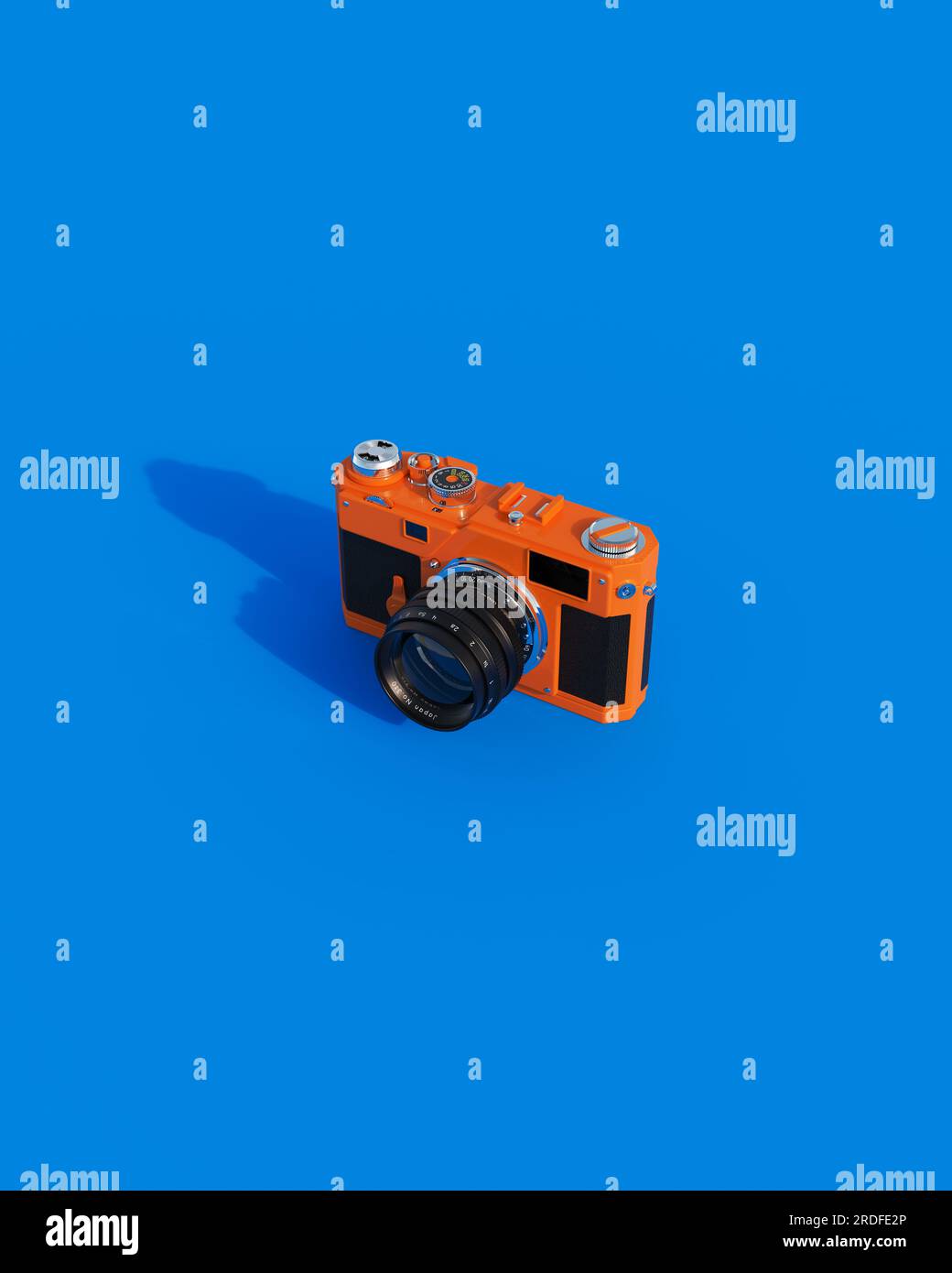 Orange vintage camera 80s 90s nostalgia retro silver chrome black blue
