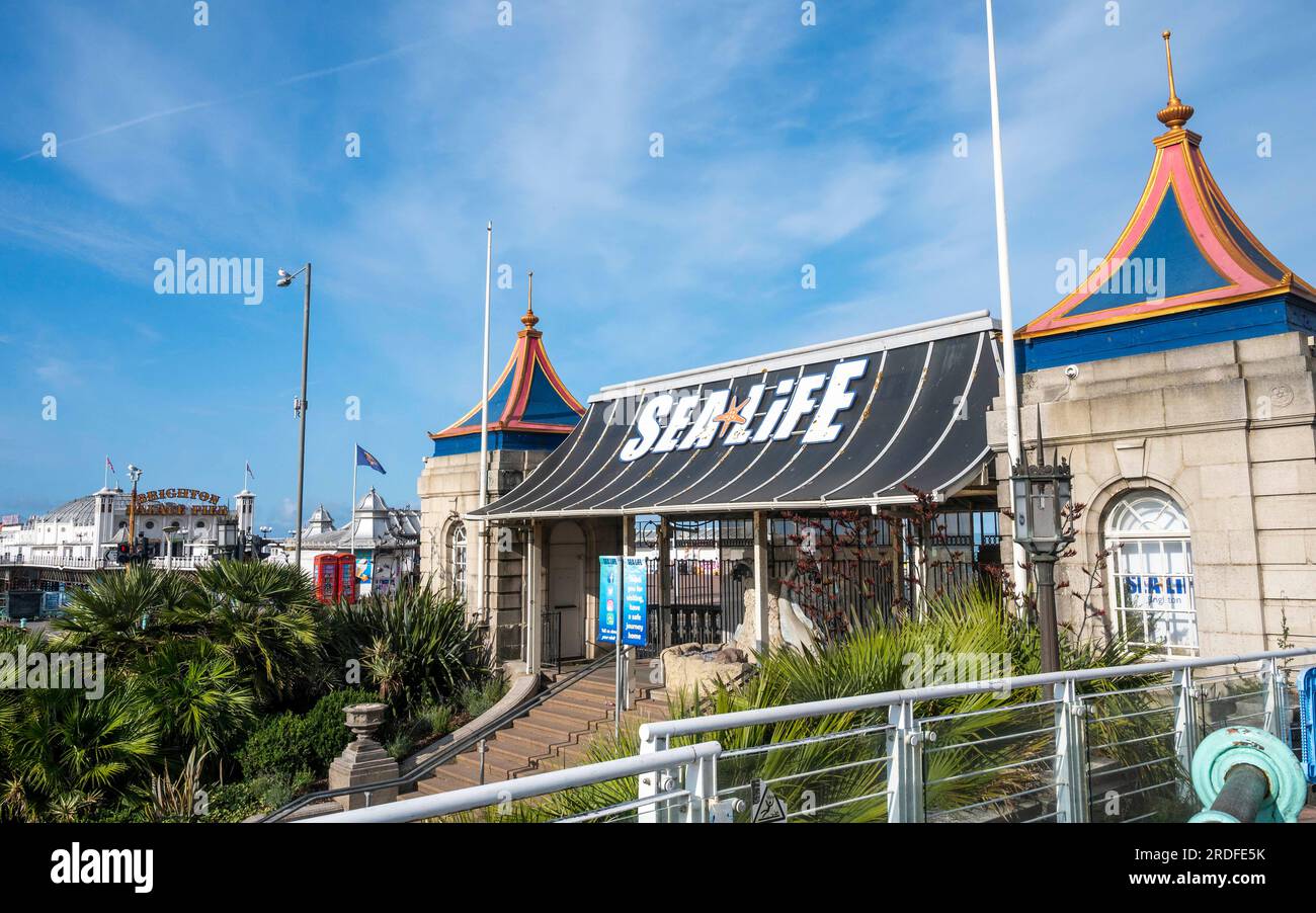 The Sealife Centre on Brighton seafront by the Palace Pier , Sussex , England UK Stock Photo