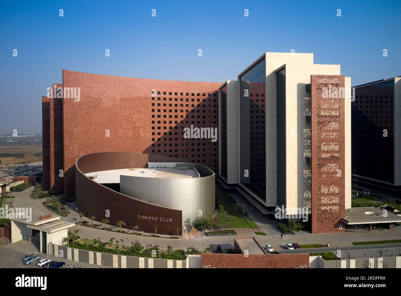 Aerial view with Diamond Club entrance. Surat Diamond Bourse, Surat