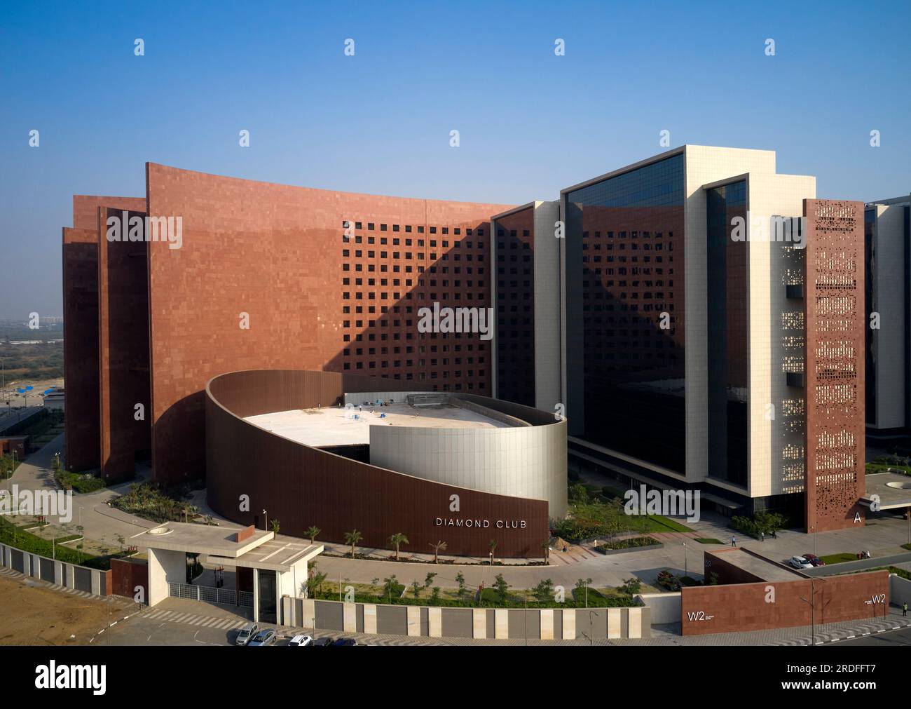 Aerial view with Diamond Club entrance. Surat Diamond Bourse, Surat